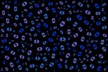Abstract hexagonal pattern with blue and purple gradient on black background, perfect for technology, futuristic, digital, and corporate design projects, wallpapers, branding, and web graphics.