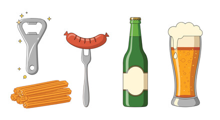 A fun collection of beer related items for a party.