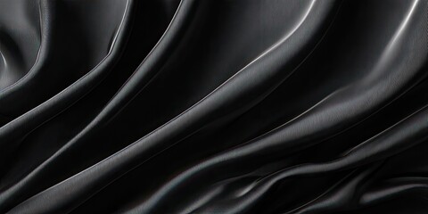 Flowing, abstract dark fabric with folds and soft lighting. Rich textures create depth and dimension