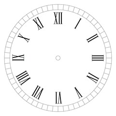 Clock face with Roman numerals vector design