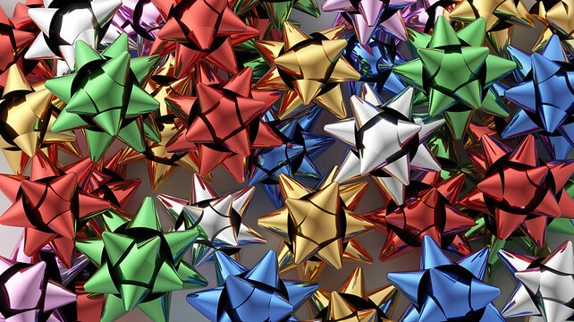 Vibrant assortment of decorative gift bows in a festive array of colors