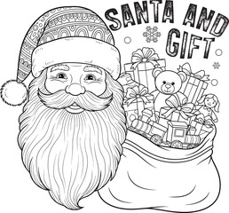 SANTA AND GIFT T-SHIRT DESIGN