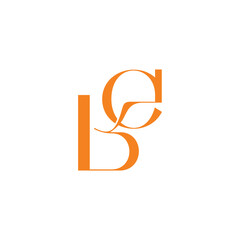 letter eb simple curves linked overlap logo vector