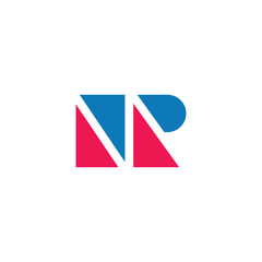 letter np abstract triangles colorful logo vector