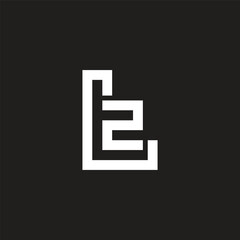 letter l2 stripes geometric lines logo vector