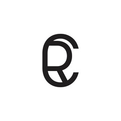 letter rc simple geometric lines logo vector