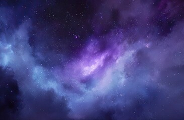 Fototapeta premium A swirling cosmic vista of blues, violets, and purples, suggestive of nebulas and distant galaxies