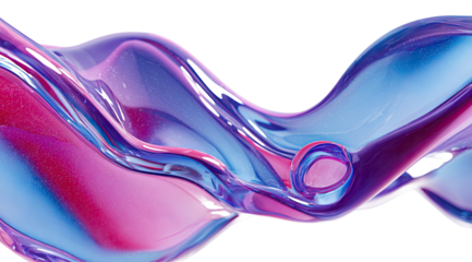 Abstract liquid waves in vibrant purple and blue hues