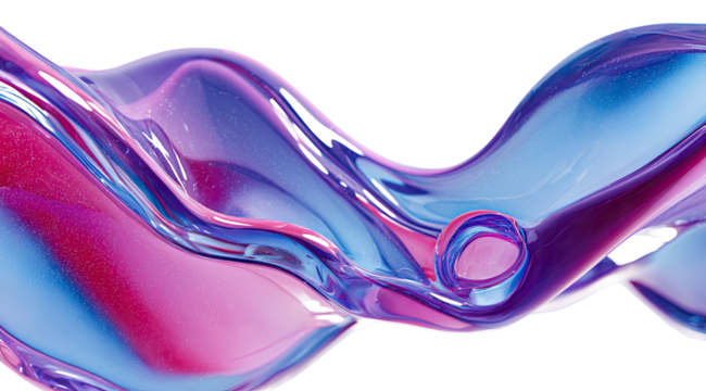Abstract liquid waves in vibrant purple and blue hues