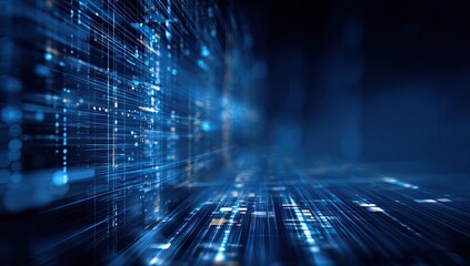Abstract digital rendering showcasing intricate data pathways and illuminated lines