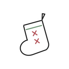 靴下の手描き風アイコン【クリスマス】