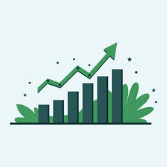 Rising Growth Chart Illustration.