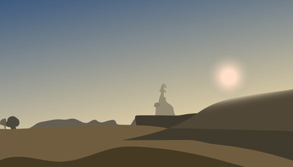 abstract art sunrise in the mining area background