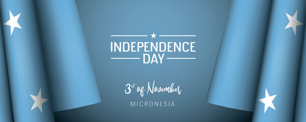 Micronesia independence day vector banner, greeting card.