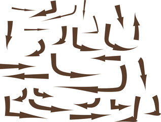 Set of Brown Arrows Pointing in Various Directions | Vector Graphic for Infographics, Website Design, and Presentation Elements