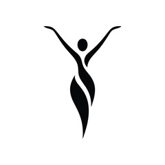 Abstract silhouette of a woman in a dynamic pose