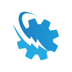 Gear Cog Lightning Engineering Technology Power Logo

