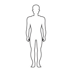 Man  body silhouette. Human figure icon.  Bare and naked slim healthy people vector. eps 10