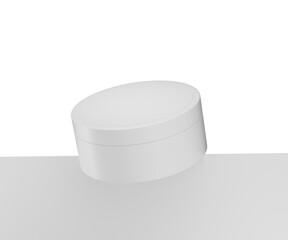 White cosmetic cream jar mockup for beauty product branding and skincare., 3d illustration