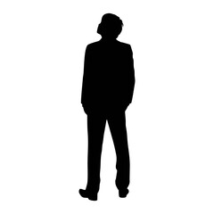 Simple silhouette of a man standing in black vector illustration