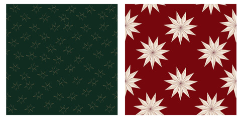 Collection of Holidays Stars Seamless Pattern. Perfect for decor and wrapping. Editable Vector Illustration
