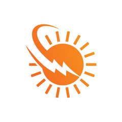 Solar Sun Lightning Renewable Energy Power Logo

