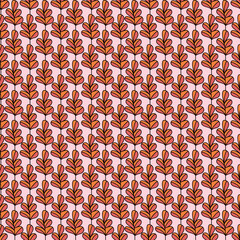 Vibrant Retro Leaf Seamless Pattern