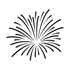 Fireworks line icon. happy new year firework