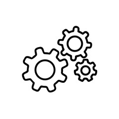 gear icon, Gear Settings thin line symbol, cogwheel, Vector Illustration