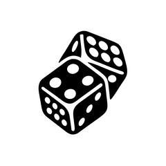 Two Dice icon. casino symbol isolated on White Background, gambling game business concept, Vector Illustration