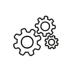 gear icon, Gear Settings thin line symbol, cogwheel, Vector Illustration