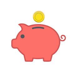 Piggy bank icon. Piggy bank saving money symbol. Baby pig piggy bank. vector illustration