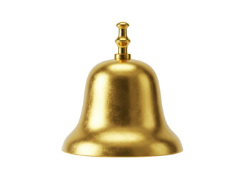 Isolated golden metallic service desk call bell for luxury hotel, shop or restaurant