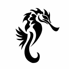 Stylized Black Sea Horse Design