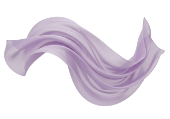 Light purple flowing fabric PNG isolated on transparent background, soft textile material for fashion and design projects