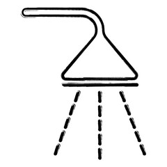 shower icon, brush strokes, vector illustration on white background.