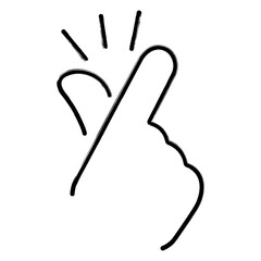 snap of fingers icon, brush strokes, vector illustration on white background.