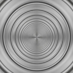 Clean minimalist reflective hallway with gradient silver tones and infinite perspective