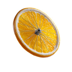 Orange slice shaped like bicycle wheel