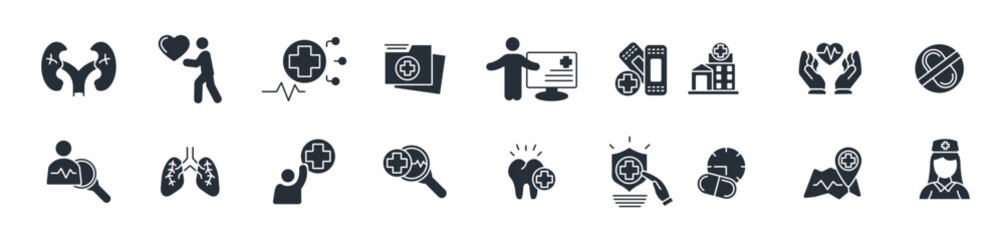 healthcare and medical icon set editable stroke linear