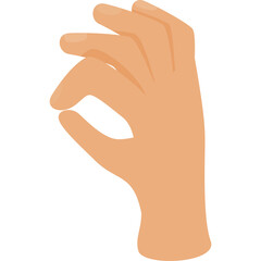 Human Hand Showing Pinch Gesture With Thumb and Index Finger Close Together Isolated on White Background