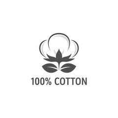 100% Cotton Icon PNG | Natural Fabric Vector | Organic Textile Material Outline Illustration