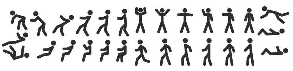 big collection of man icons people silhouettes various
