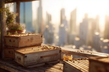 Balcony Beehive Close-Up