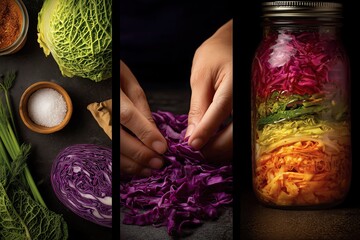 Micro-fermentation Cross-Section (kimchi / sauerkraut)