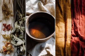 Textile Dye Process — Natural dyeing triptych