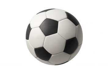 Naklejka premium Soccer ball for sports, games, and leisure activities, featuring a traditional design with black and white panels. Transparent background