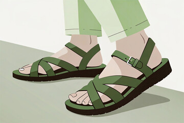 strapped sandals with ankle buckle