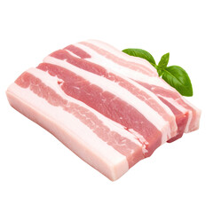 Transparent PNG Fresh, high-quality pork belly showcasing its layers of fat and meat, ideal for delicious recipes and cooking inspiration.
