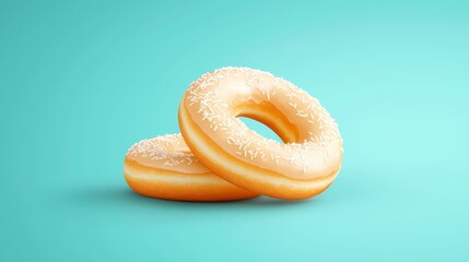 Festive Boho Illustration of National Donut Day on Teal Gradient Background